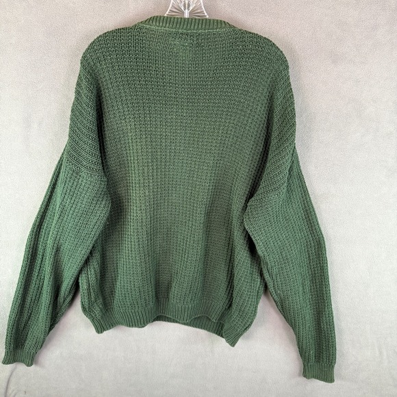 VTG 90s Eddie Bauer Mens Sweater Chunky Knit Heavyweight L USA Made Fisherman - Picture 2 of 8
